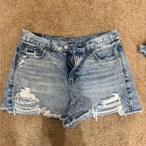 American Eagle Outfitters Light Blue Ripped Jean Shorts